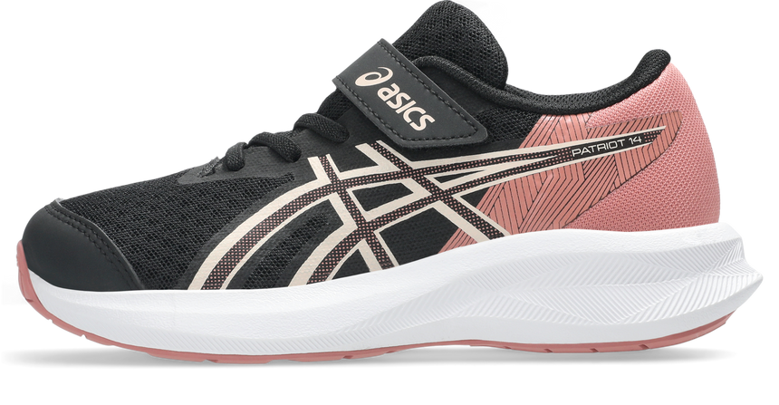 Asics patriot 14 ps παιδικο αθλητικο κοριτσι black/pearl pink 1014a391-001