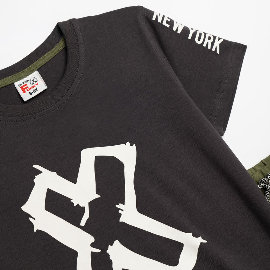 Funky for kids 125-101134-1 boy's set anthracite-khaki