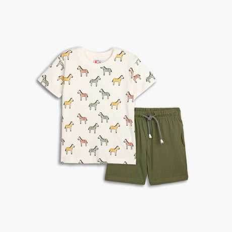 Funky for kids 125-301128-1 σετ αγορι ecru allover-khaki