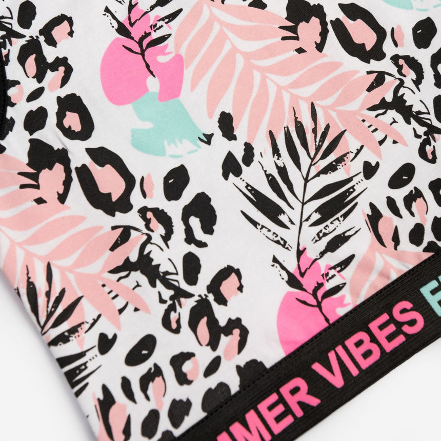 Funky for kids 125-540100-1 girl's set white allover-black