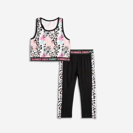 Funky for kids 125-540100-1 σετ κοριτσι white allover-black