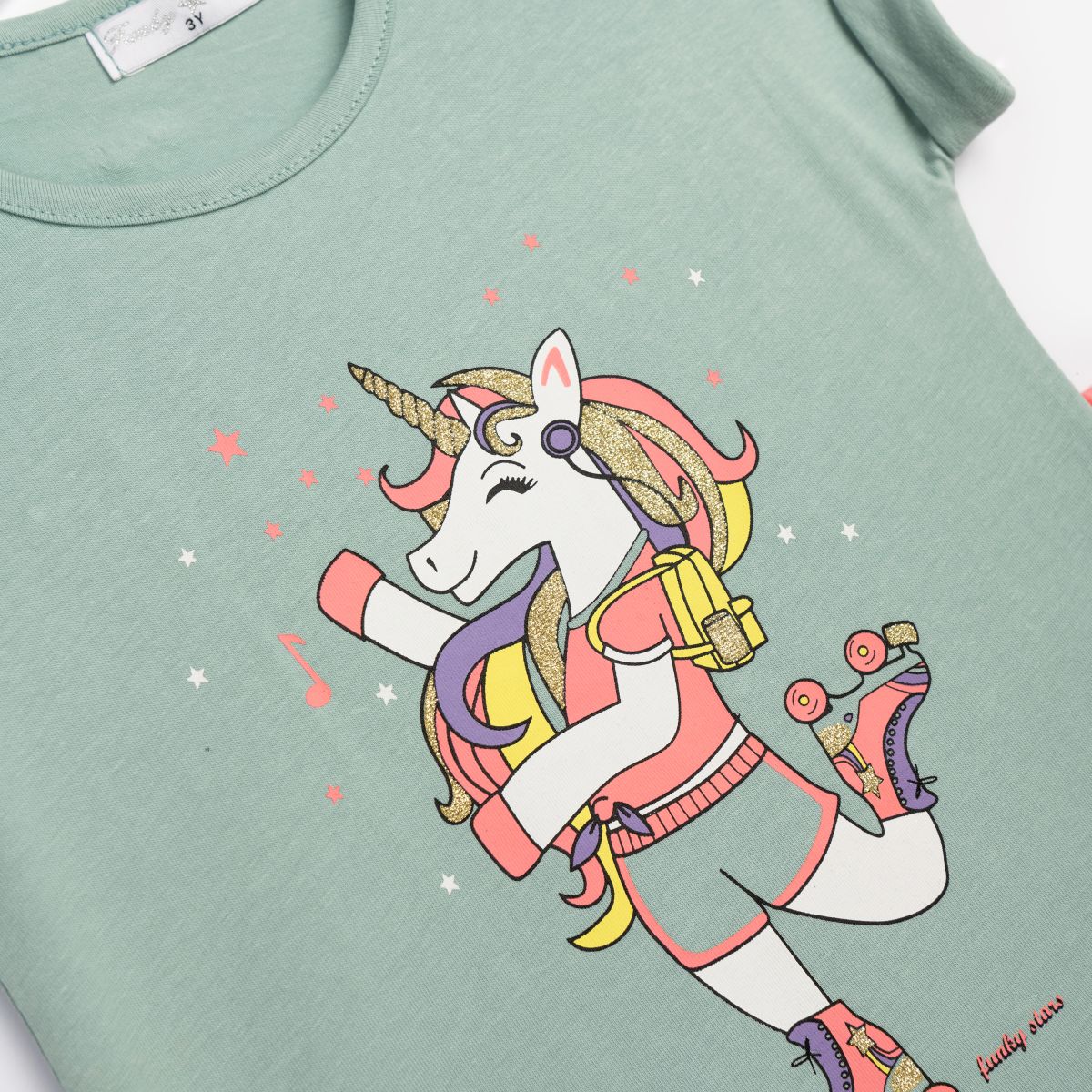 Funky for kids 125-719101-2 set girl dark pistachio/ phosphorescent salmon