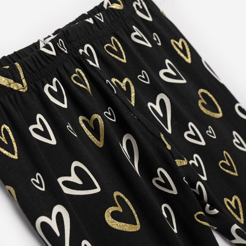 Funky for kids 125-720101-1 girl's set ecru-black allover