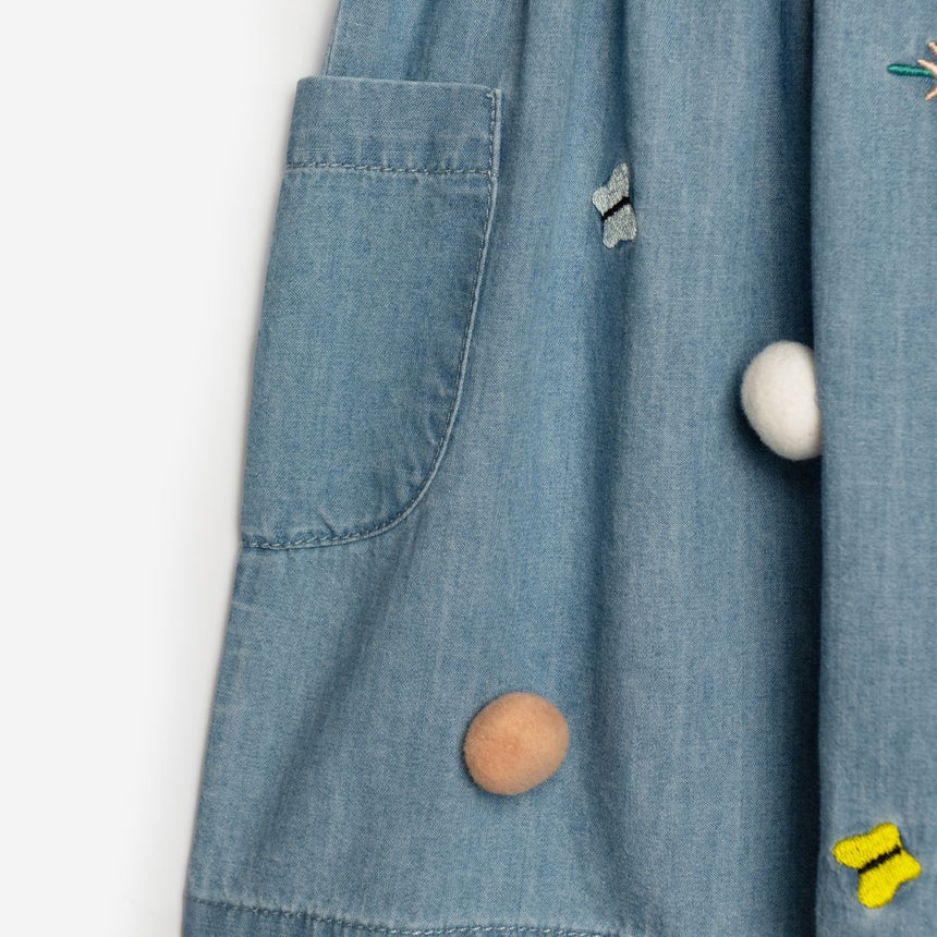 Funky for kids 125-729104-1 girl's blue jeans dress