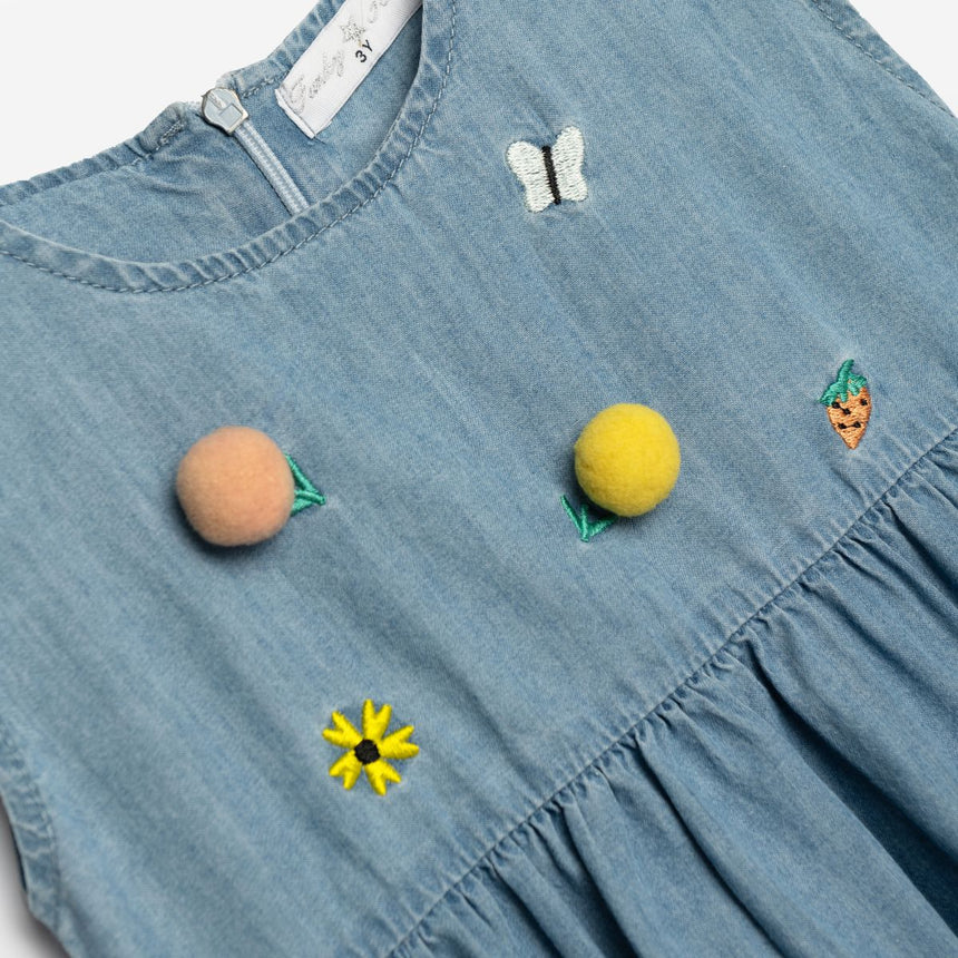 Funky for kids 125-729104-1 girl's blue jeans dress