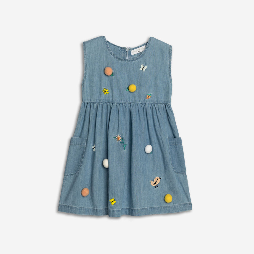 Funky for kids 125-729104-1 girl's blue jeans dress