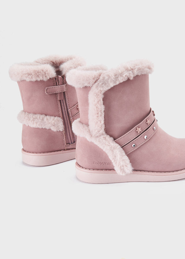 Mayoral Μποτακι 44403 Botin Moda Forro Pelo 15-Rosa Acido