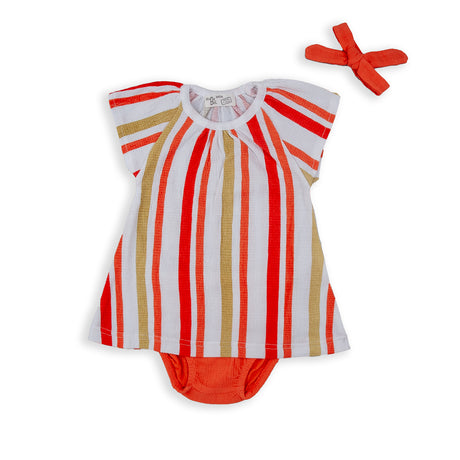 Babybol 151060 dress with orange ribbon