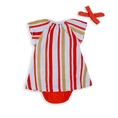 Babybol 151060 dress with orange ribbon