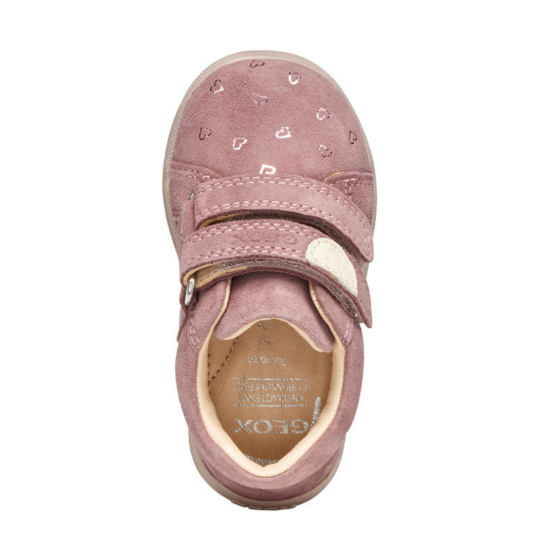 GEOX B164PA00721C8011 Δερμάτινα Παιδικά Μποτάκια με Σκρατς Ροζ