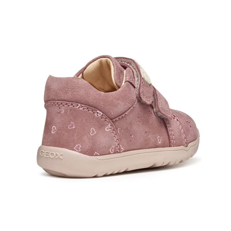 GEOX B164PA00721C8011 Δερμάτινα Παιδικά Μποτάκια με Σκρατς Ροζ
