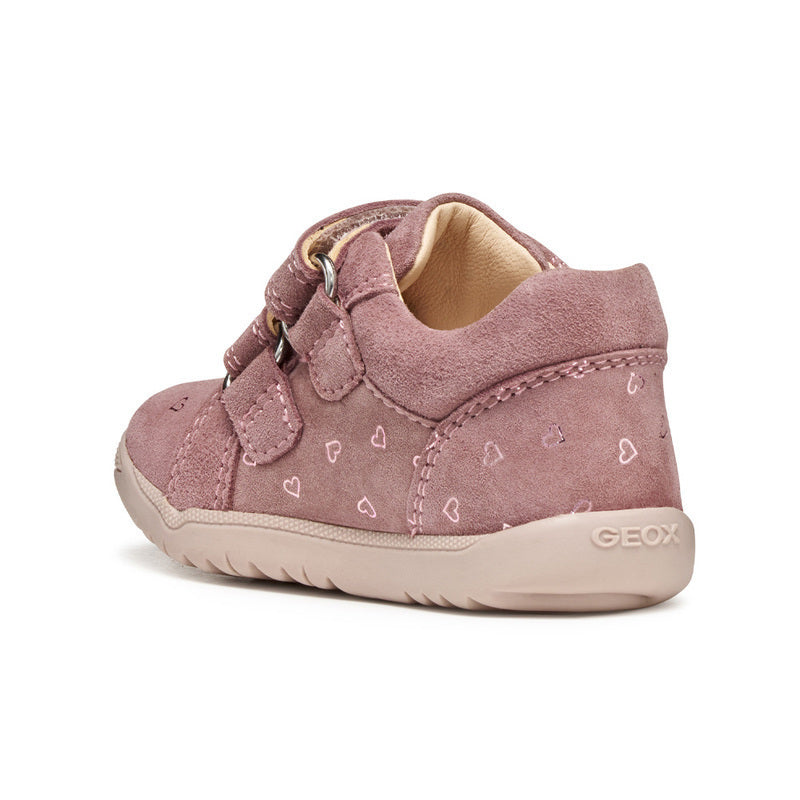 GEOX B164PA00721C8011 Δερμάτινα Παιδικά Μποτάκια με Σκρατς Ροζ