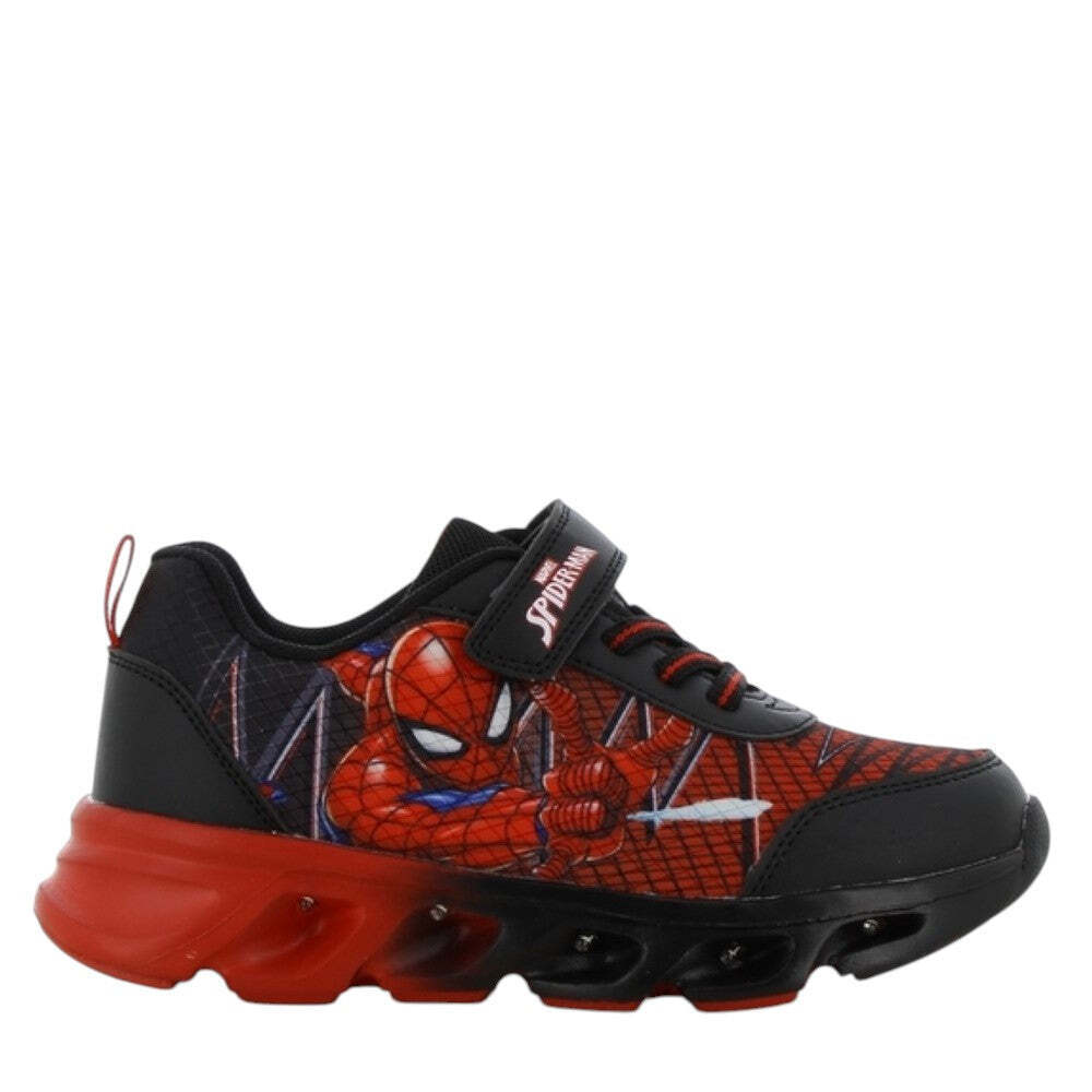SPIDERMAN MARVEL DISNEY SP014215 Παιδικά Sneakers Ανατομικά με Σκρατς & Φωτάκια Μαύρα