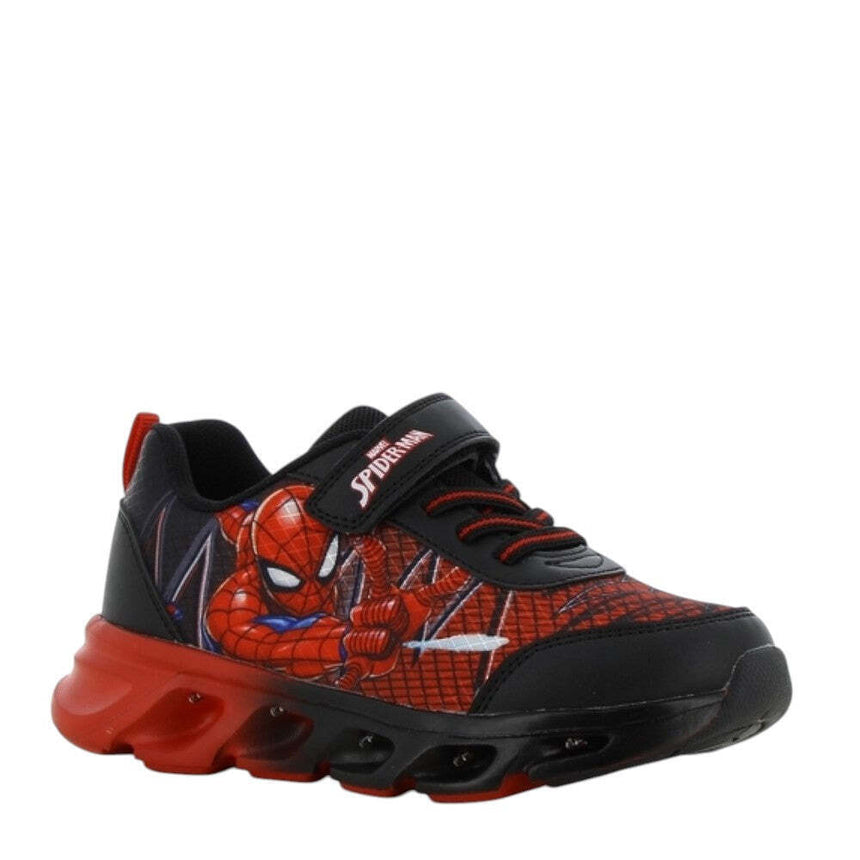 SPIDERMAN MARVEL DISNEY SP014215 Παιδικά Sneakers Ανατομικά με Σκρατς & Φωτάκια Μαύρα