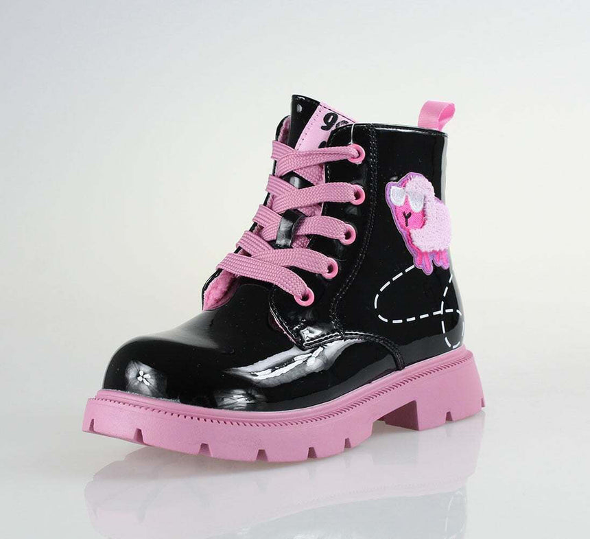 GARVALIN 251342-A054 Παιδικά Μποτάκια με Κορδόνια Μαύρα