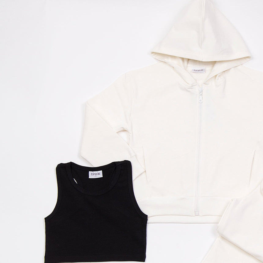 TRAX 48648 Παιδικό Σετ με Παντελόνι Χειμερινό 3τμχ Εκρού