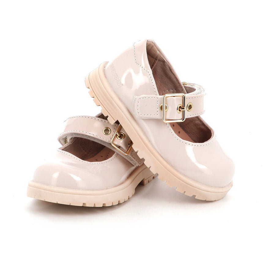 MAYORAL 42563-040 Παιδικές Μπαλαρίνες με Σκρατς Δερμάτινες Εκρού