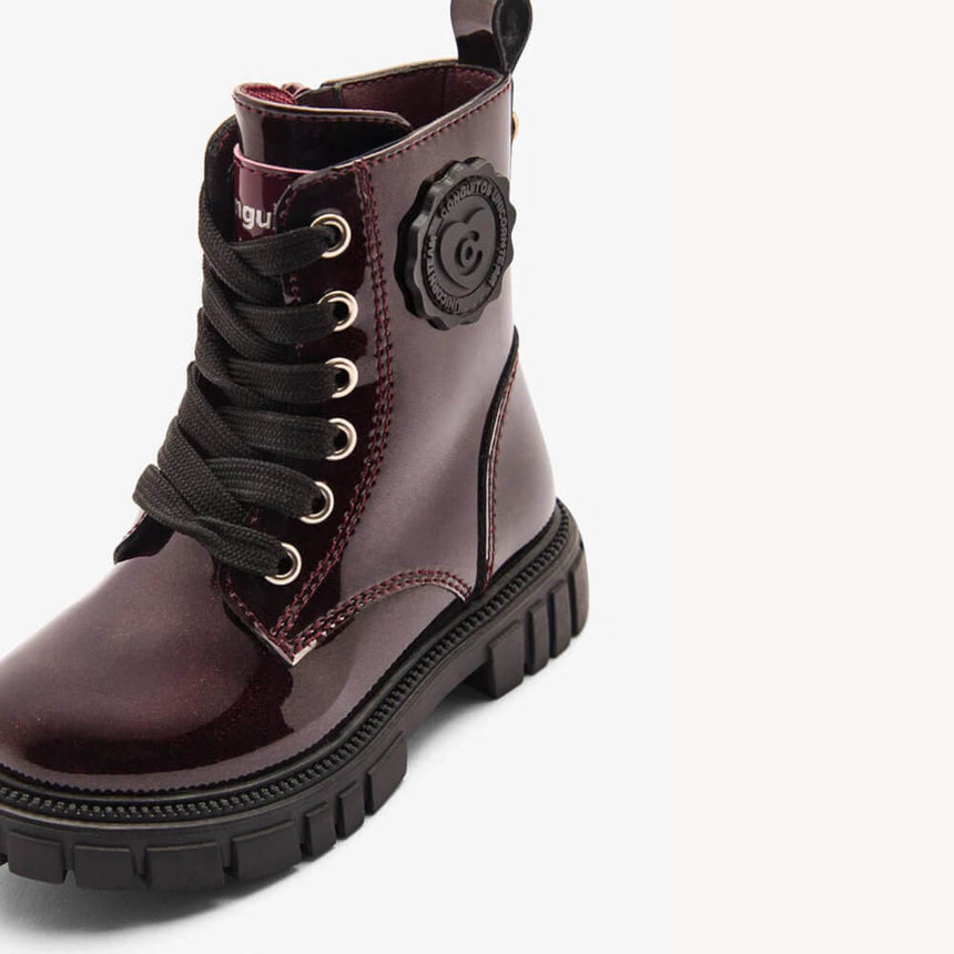 Conguitos cosh244011-burg-25 Παιδικά Μποτάκια από Λουστρίνι με Κορδόνια Μπορντό