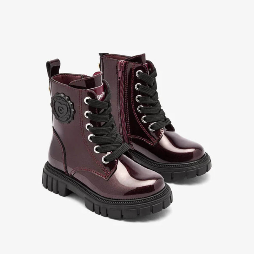 Conguitos cosh244011-burg-25 Παιδικά Μποτάκια από Λουστρίνι με Κορδόνια Μπορντό
