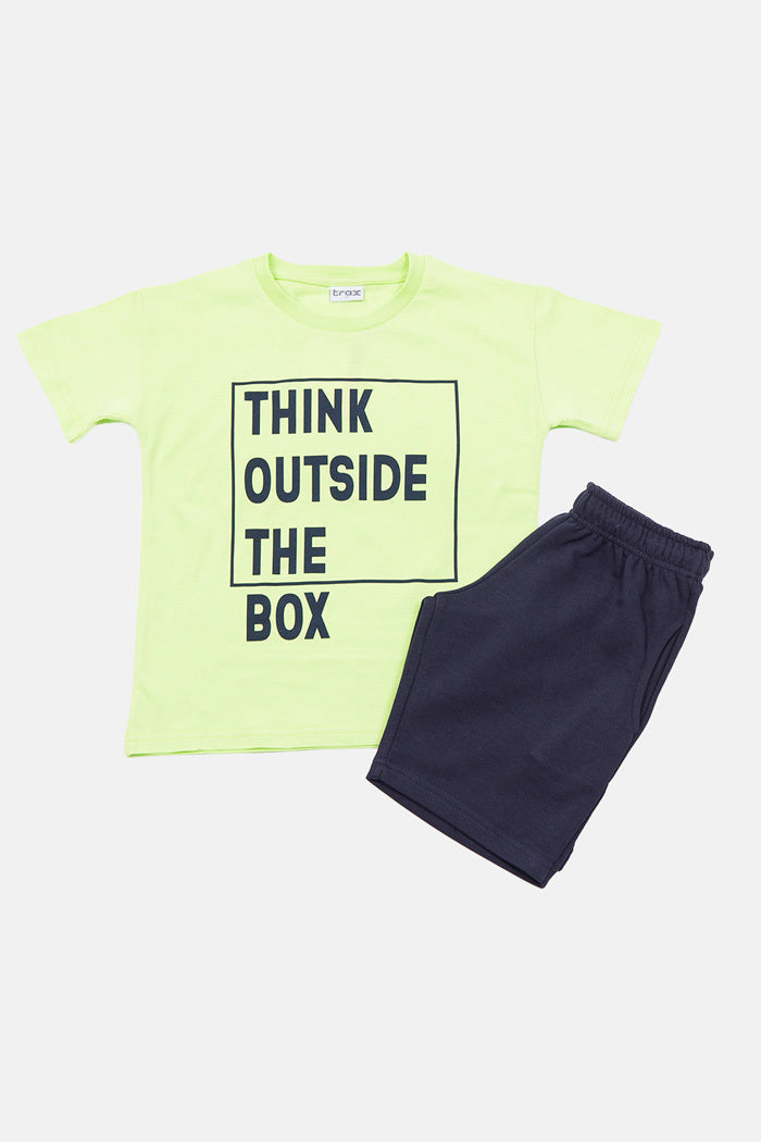Trax Παιδικό Σετ 2 Τεμαχίων Μπλούζα & Σορτς για Αγόρι Λαχανί 49315