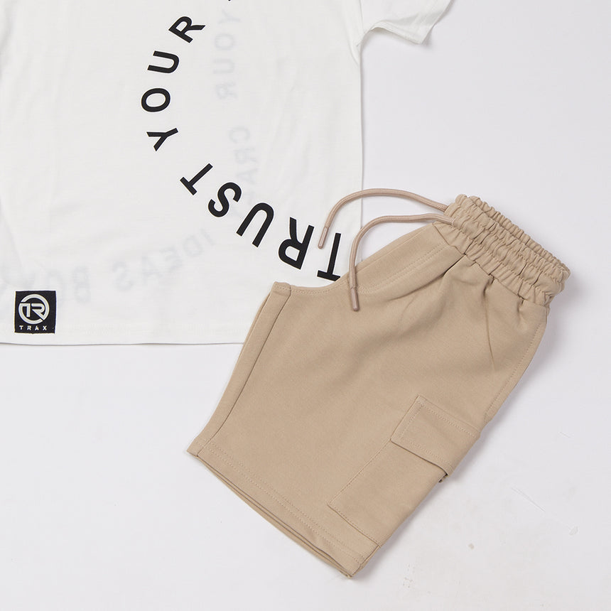 Trax Παιδικό Σετ 2 Τεμαχίων Μπλούζα & Σορτς για Αγόρι Λευκό 49335