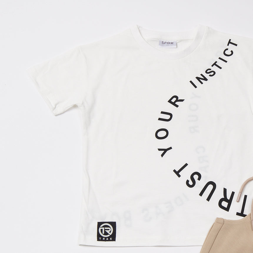 Trax Παιδικό Σετ 2 Τεμαχίων Μπλούζα & Σορτς για Αγόρι Λευκό 49335