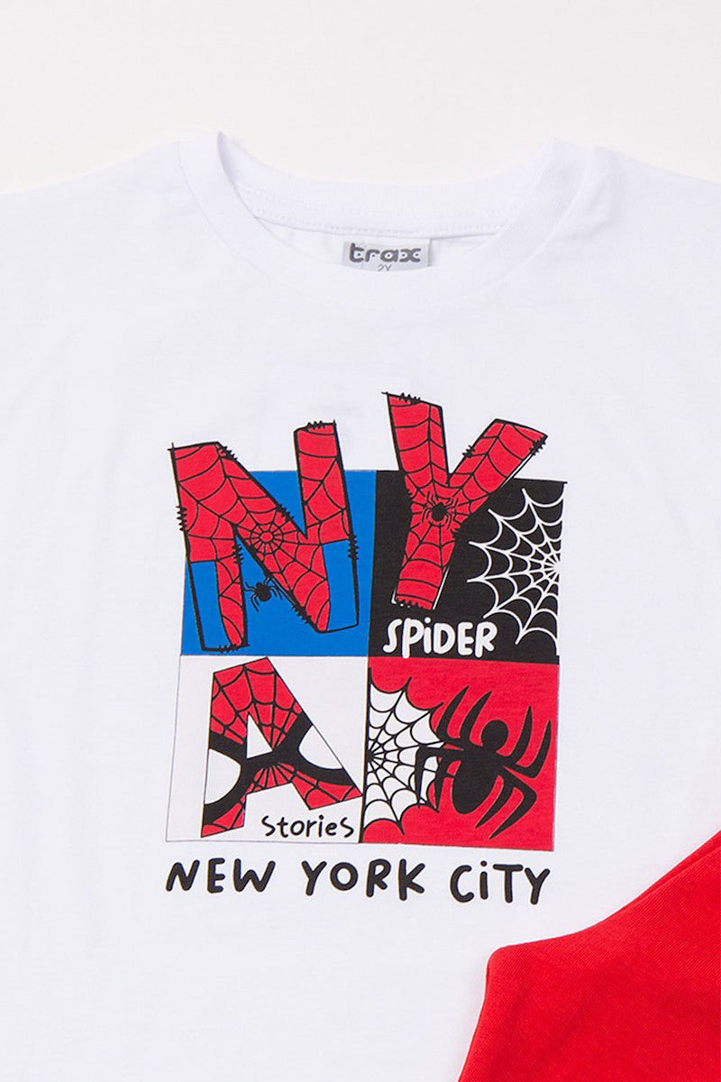 Trax Παιδικό Σετ 2 Τεμαχίων Μπλούζα & Σορτς για Αγόρι Λευκό 49447