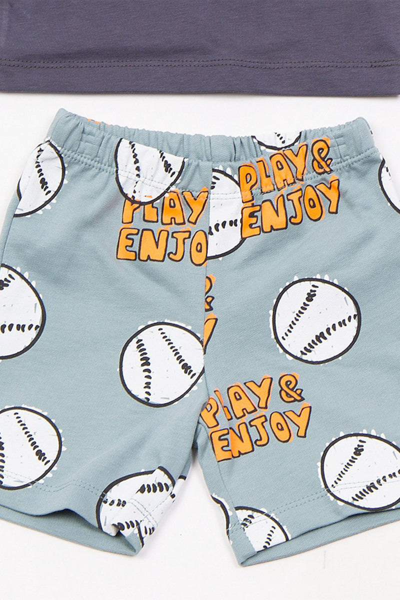 Trax Παιδικό Σετ 2 Τεμαχίων Μπλούζα & Σορτς για Αγόρι Ανθρακί 49052ί