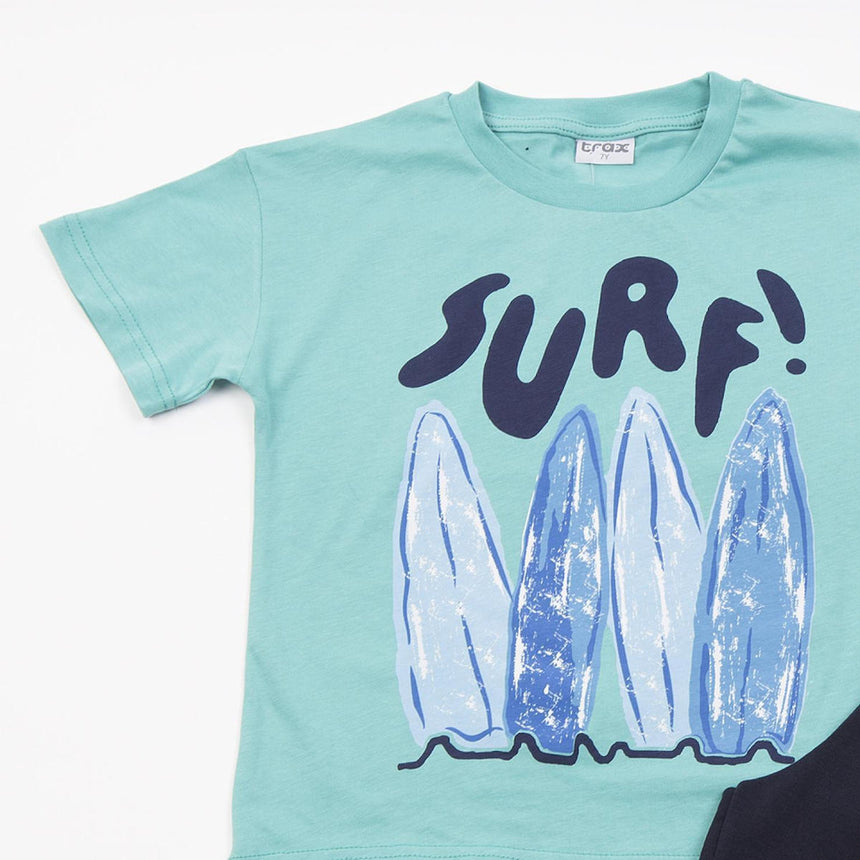 Trax Παιδικό Σετ 2 Τεμαχίων Μπλούζα & Σορτς για Αγόρι Μέντα 49314