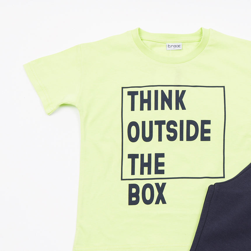 Trax Παιδικό Σετ 2 Τεμαχίων Μπλούζα & Σορτς για Αγόρι Λαχανί 49315