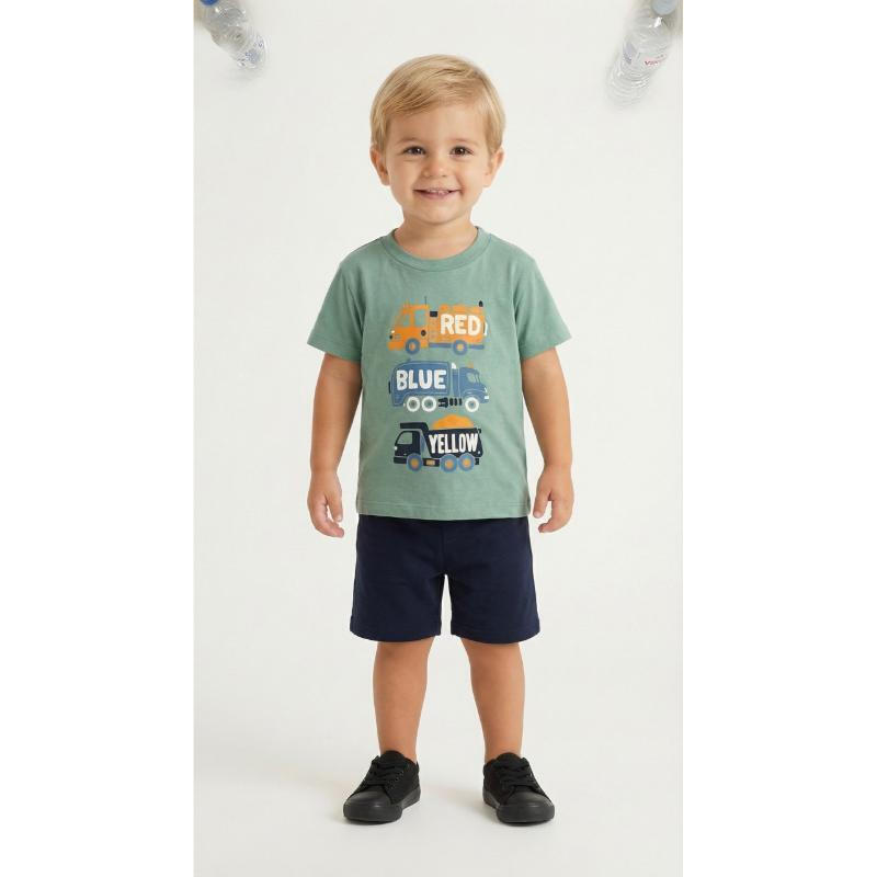 Trax Παιδικό Σετ με 2 Σορτς Καλοκαιρινό 3τμχ Μέντα 49438