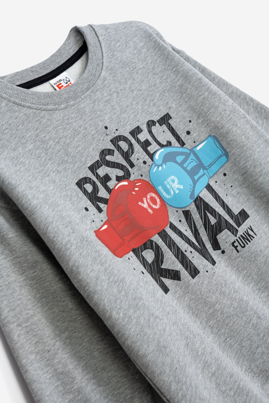 FUNKY FOR KIDS 225-117113-1 φορμα φουτερ αγορι γκρι μελανζε/μαυρο