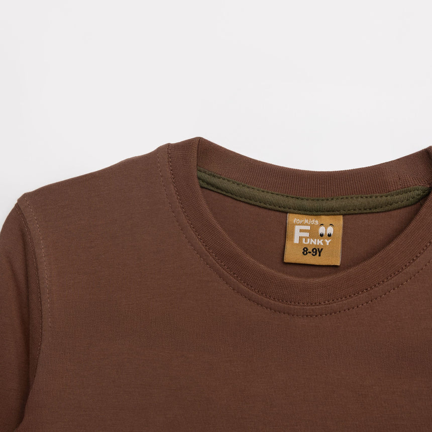 FUNKY FOR KIDS 226-106104-2 Μπλούζα αγόρι bitter chocolate