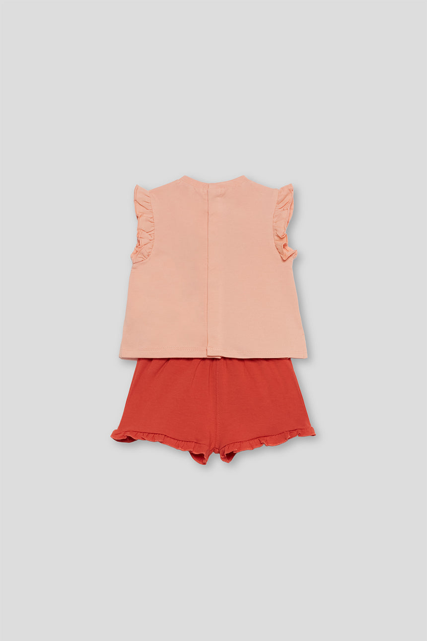 Street Monkey 251021 girl's set coral
