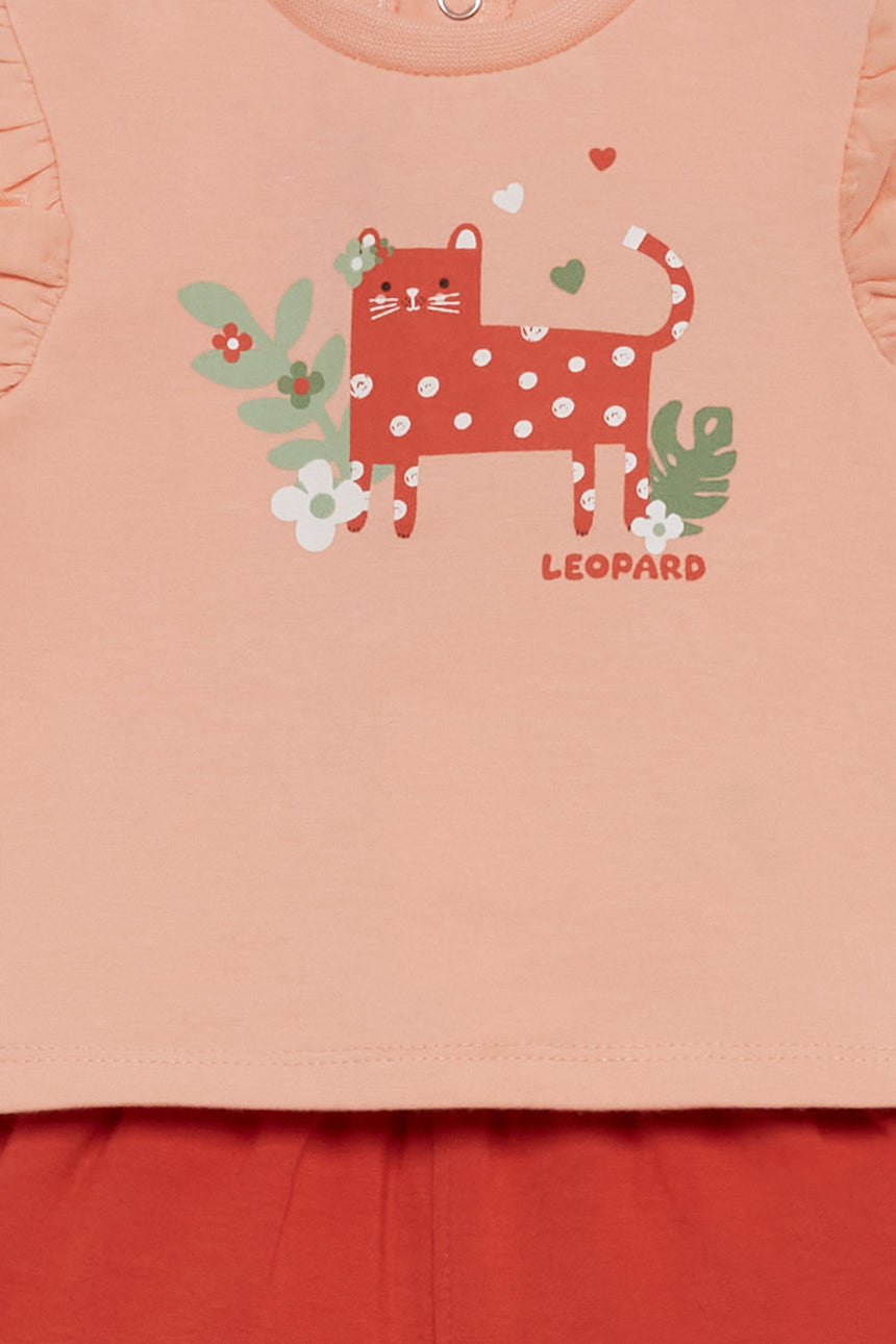 Street Monkey 251021 girl's set coral
