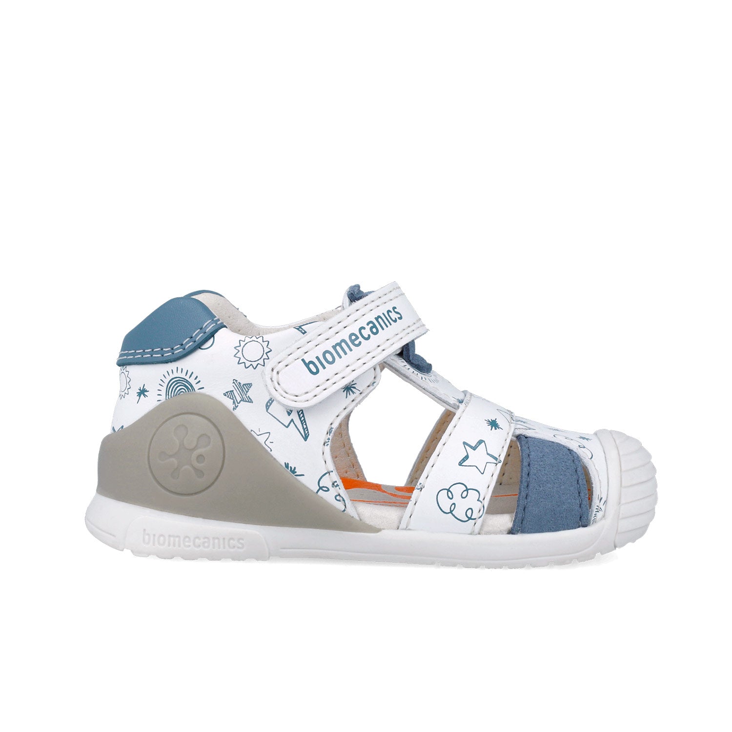 Biomecanics 252116-B834 SANDALIA ESTAMPADA BLANCO Y INDIGO