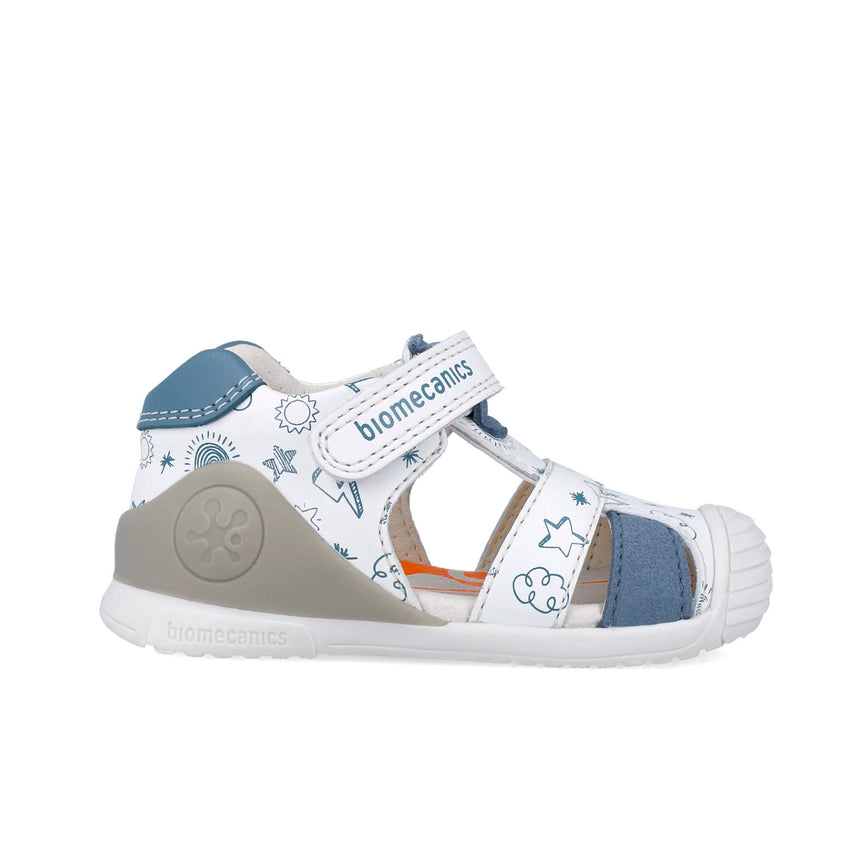 Biomecanics 252116-B834 SANDALIA ESTAMPADA BLANCO Y INDIGO