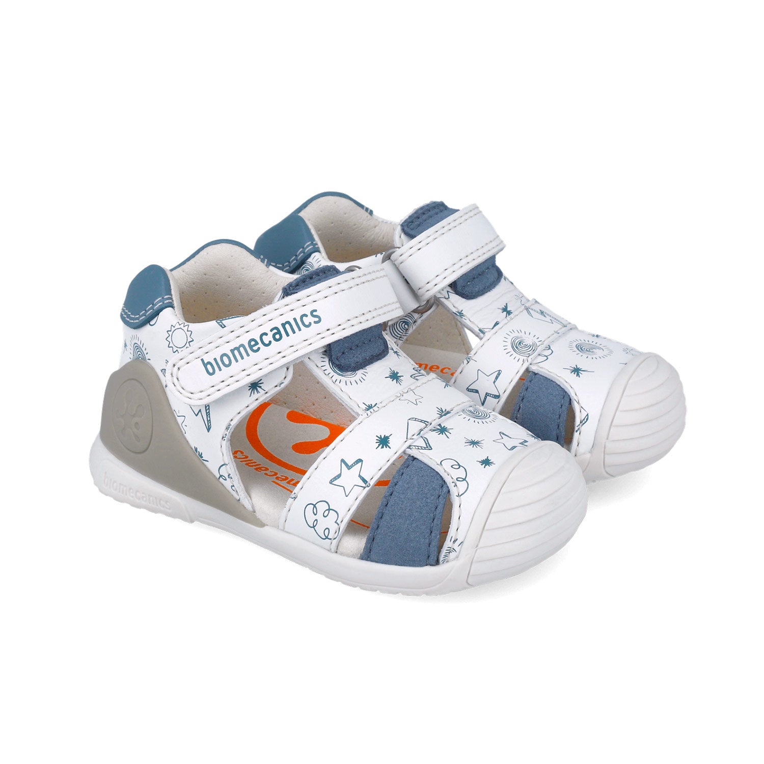 Biomecanics 252116-B834 SANDALIA ESTAMPADA BLANCO Y INDIGO