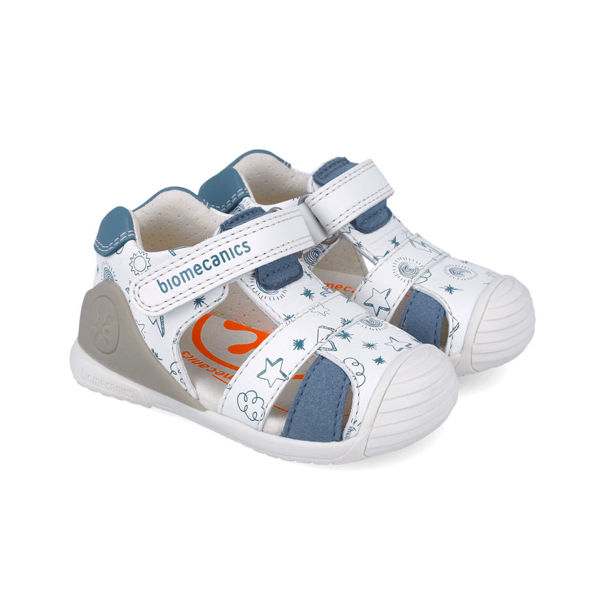 Biomecanics 252116-B834 SANDALIA ESTAMPADA BLANCO Y INDIGO