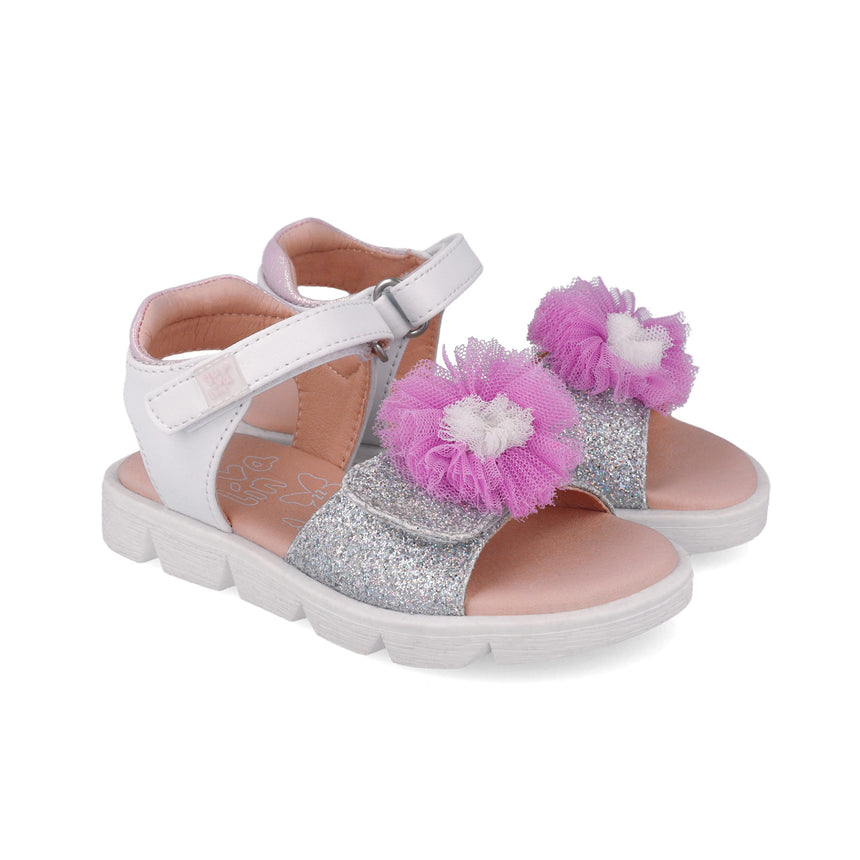 Garvalin SANDALIA POM POM 252402-B050 BLANCO