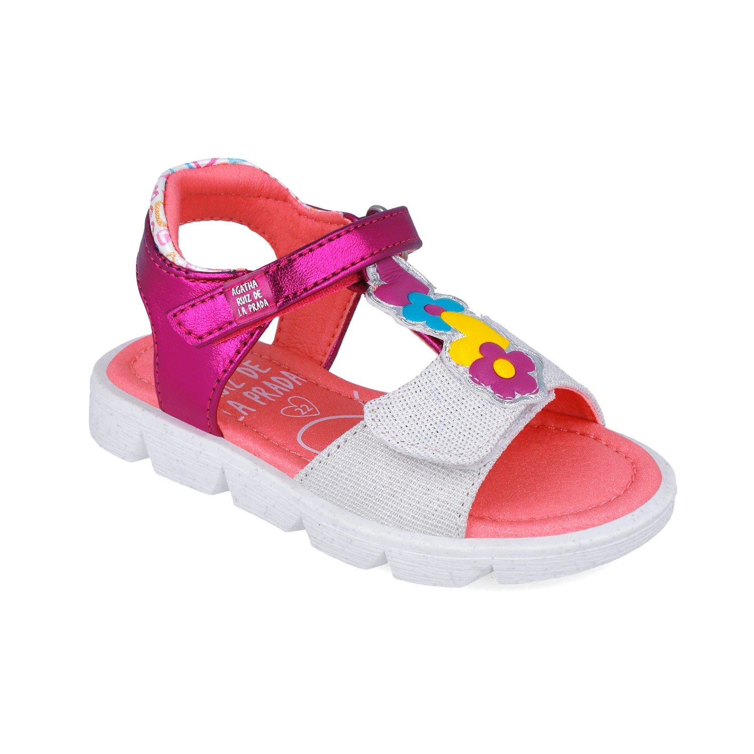 Agatha ruiz dela prada SANDALIA ICONOS 252925-A304 BLANCO Y FUCHSIA