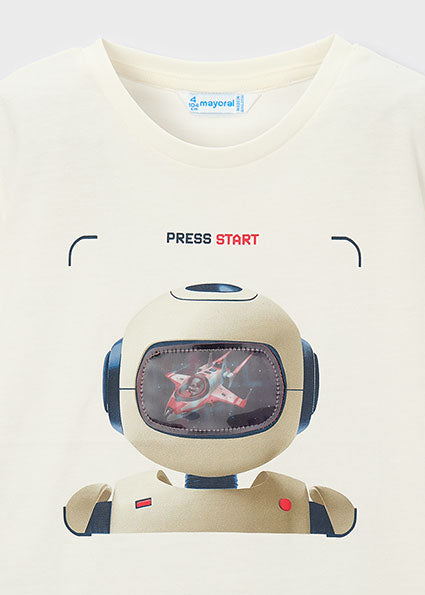 Mayoral Παιδική Μπλούζα Κοντομάνικη Εκρού 26-03065-039