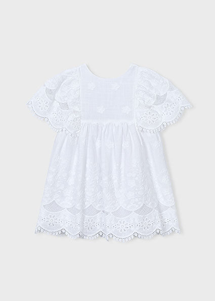 Mayoral Παιδικό Φόρεμα Λευκό 26-03923-081