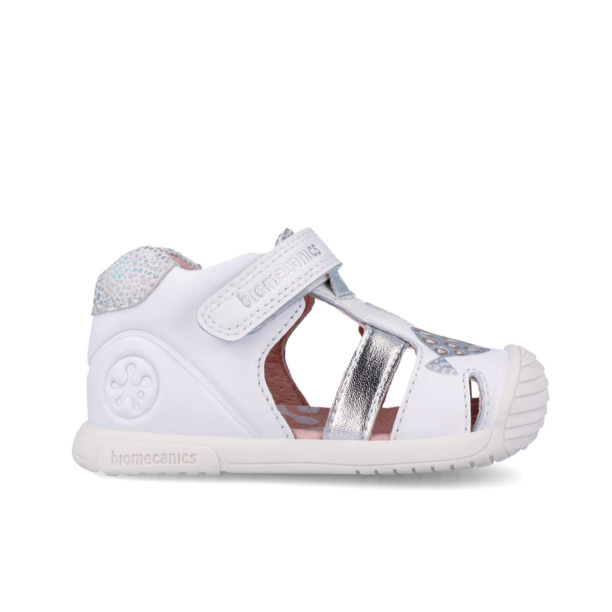Biomecanics 262108-C313 PECES BLANCO Y PLATA (NAPA) SANDALIA