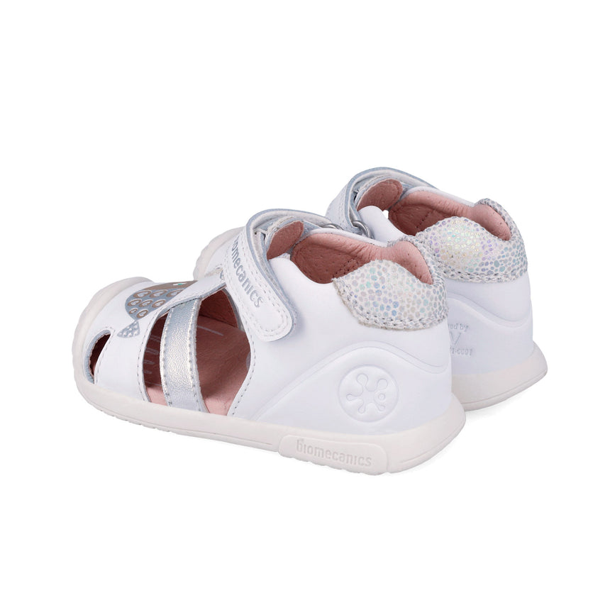 Biomecanics 262108-C313 PECES BLANCO Y PLATA (NAPA) SANDALIA