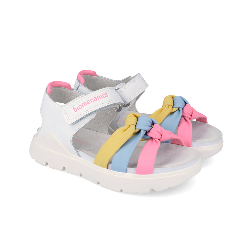 Biomecanics 262221-C310 SANDALIA PALA CRUZADA BLANCO Y MULTICOLOR (NAPA)