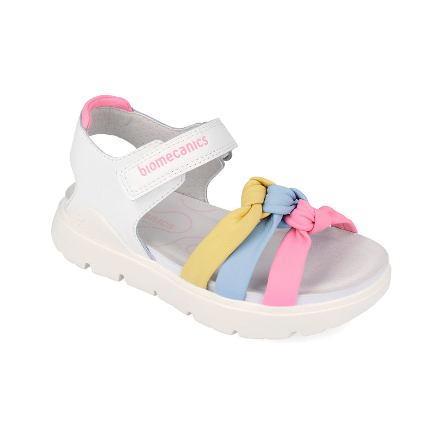 Biomecanics 262221-C310 SANDALIA PALA CRUZADA BLANCO Y MULTICOLOR (NAPA)