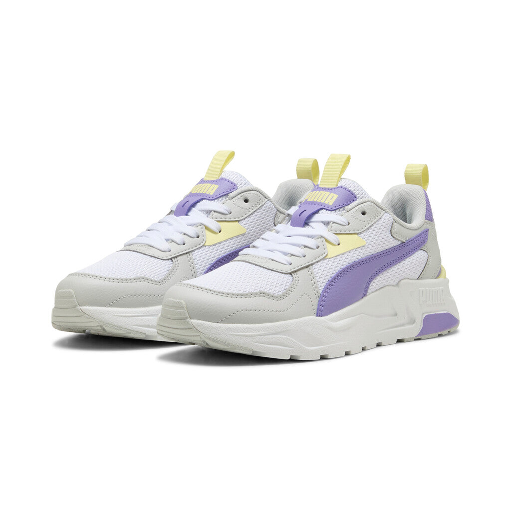PUMA TRINITY  LITE JR 391443 18 WHITE-LAVENDER ALERT-GRAY