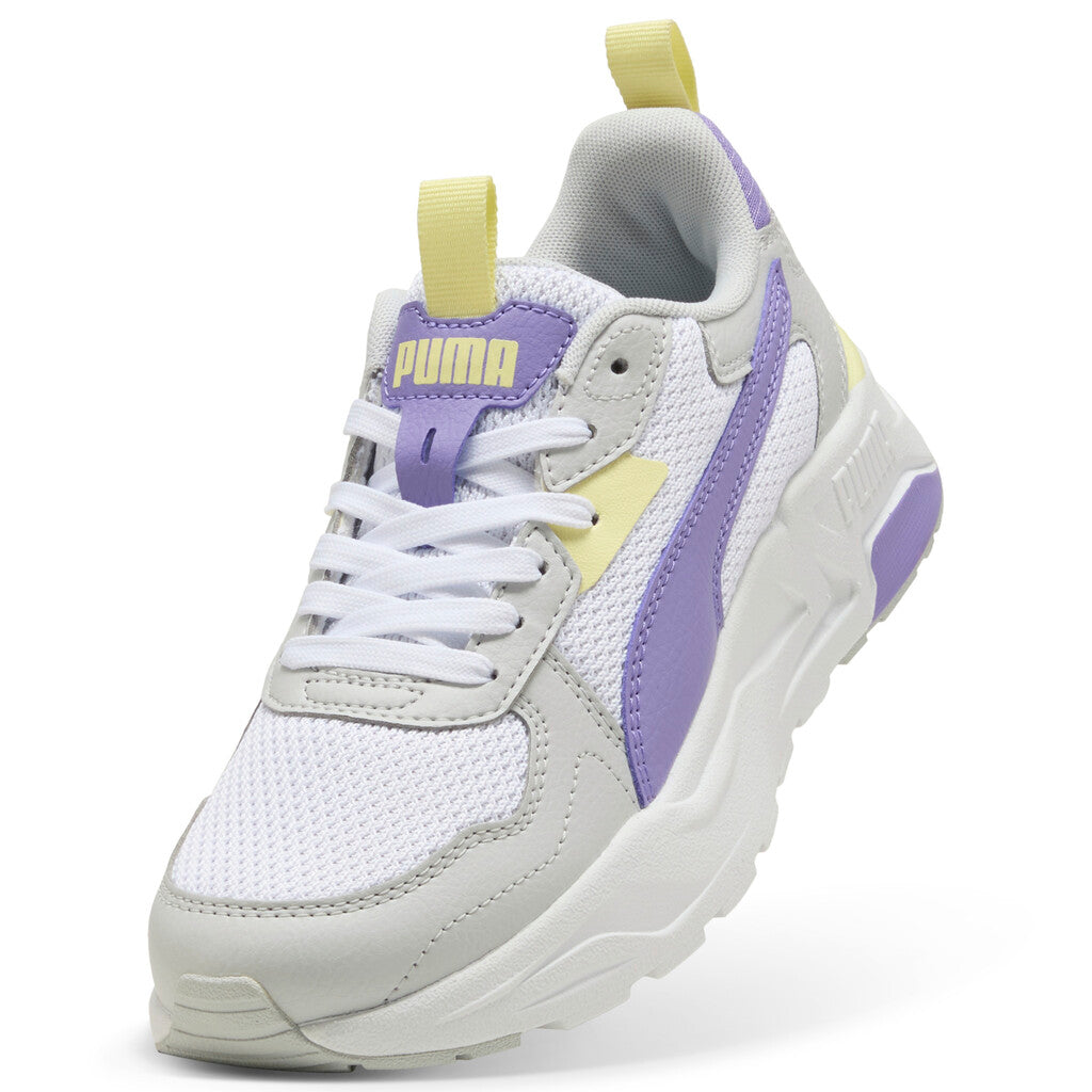 PUMA TRINITY  LITE JR 391443 18 WHITE-LAVENDER ALERT-GRAY