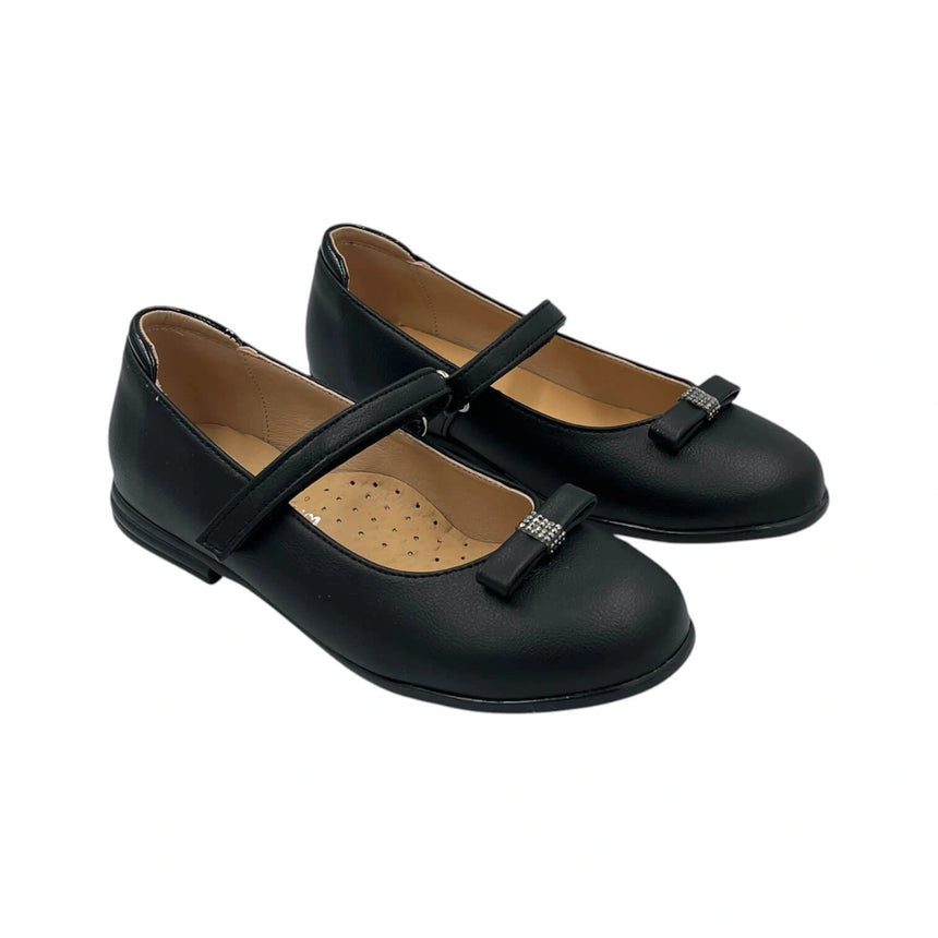 Bonito μπαρέτα μαύρη ματ κορίτσι με velcro 1226-04black
